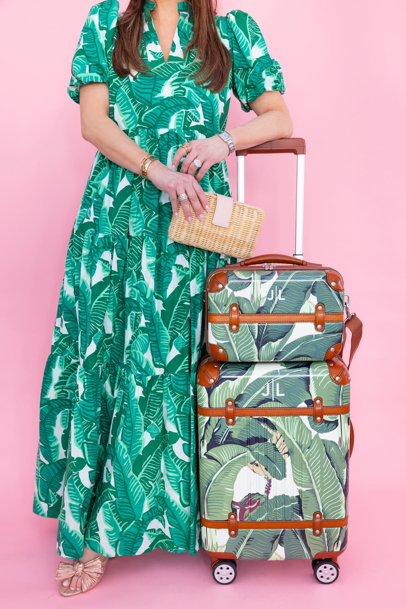 Jennifer Lake Palm Print Luggage